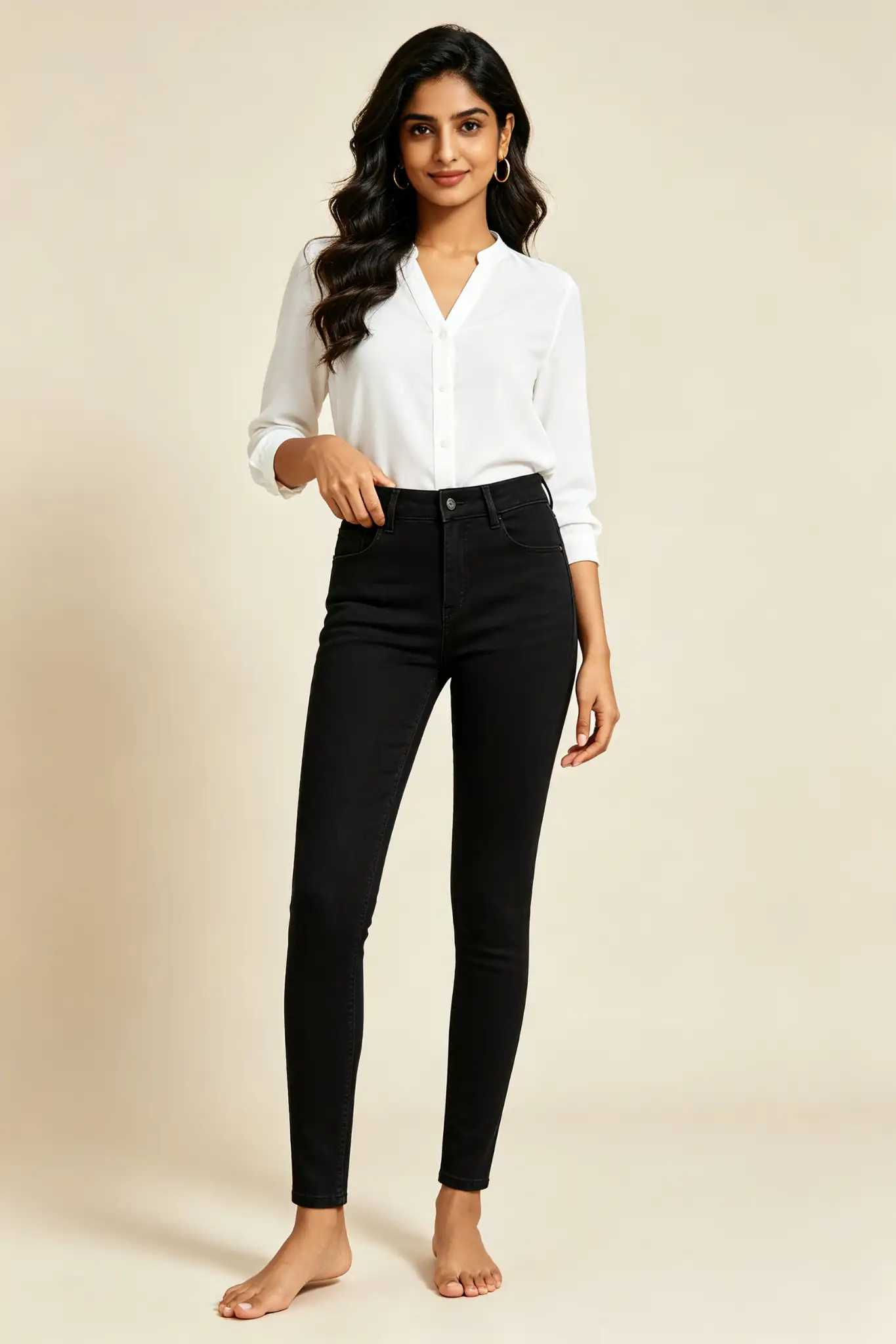 Premium Black Skinny Jeans - High Waist - image 2