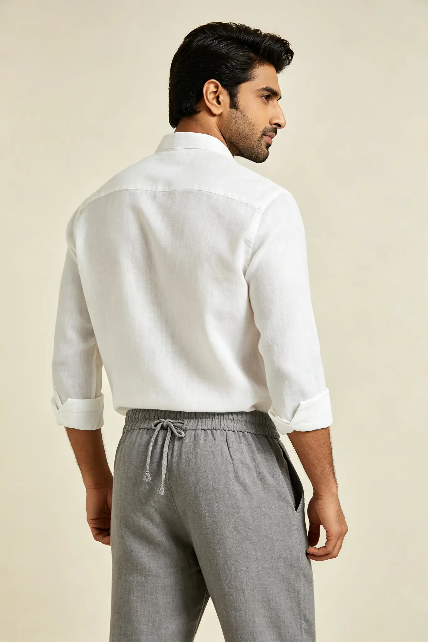 Grey Linen Blend Pants - Summer - image 3