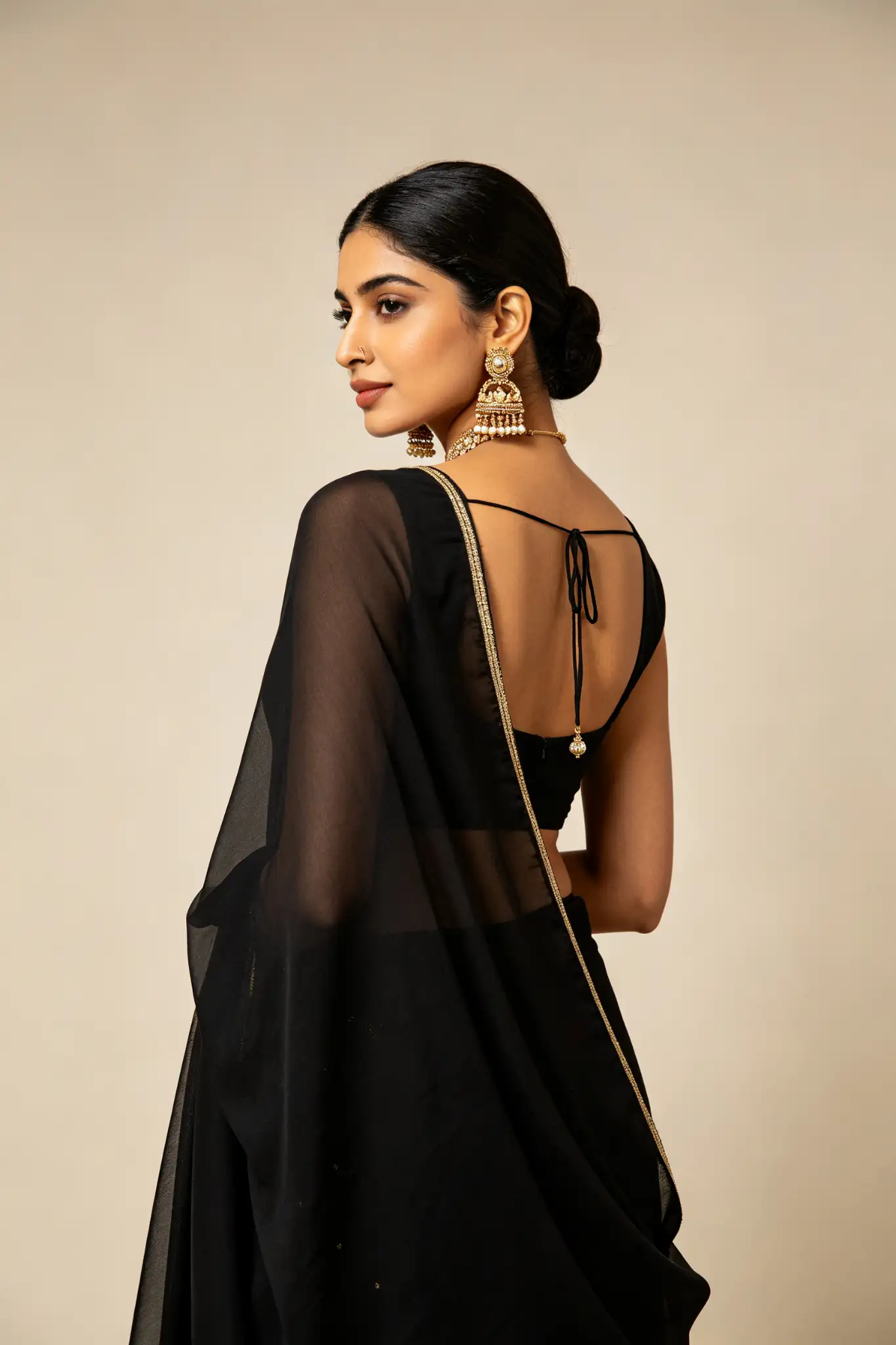 Nazneen Chiffon Dupatta - Black - image 3