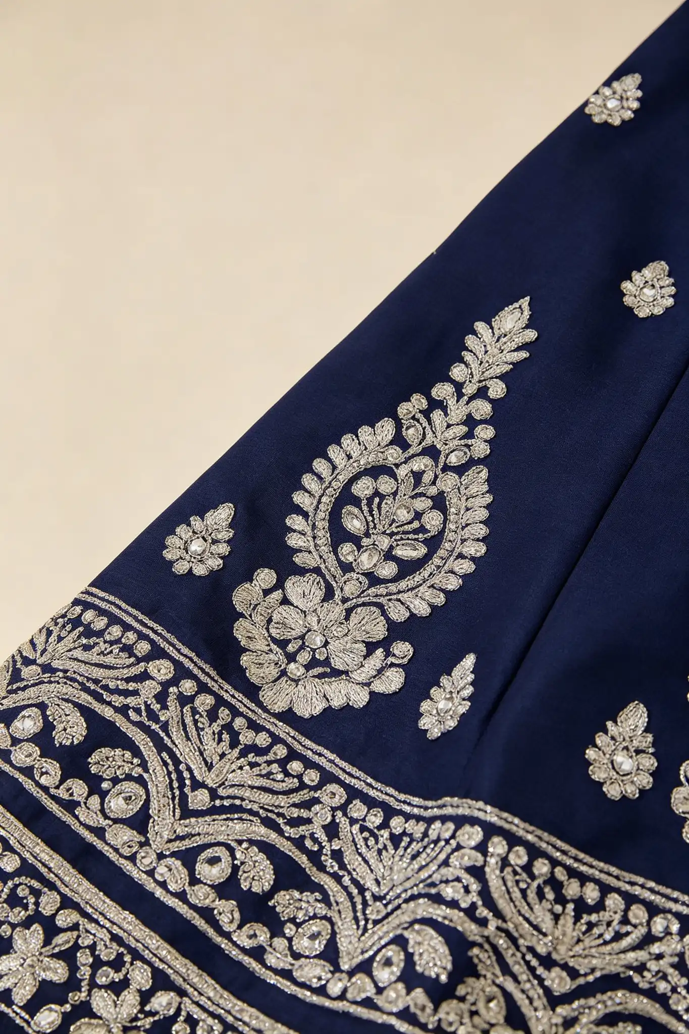 Navy Blue Embroidered Lehenga - image 6