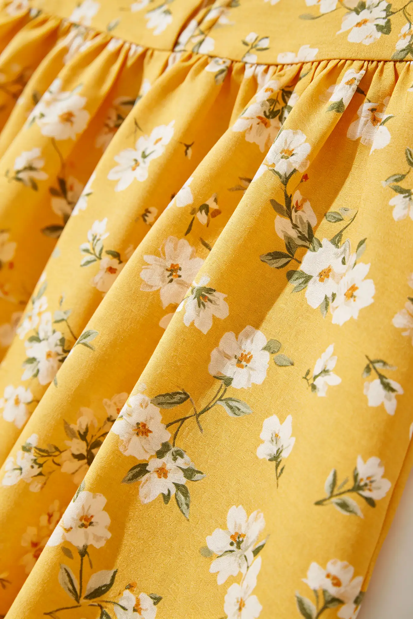 Floral Print A-Line Dress - Yellow - image 5