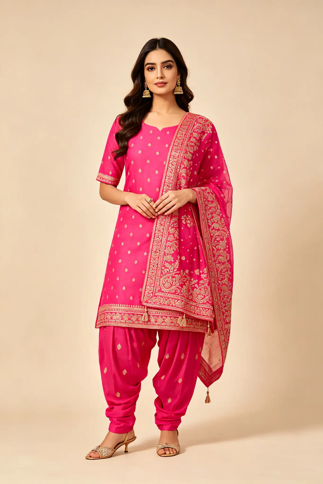Patiala Punjabi Suit - Pink - image 2