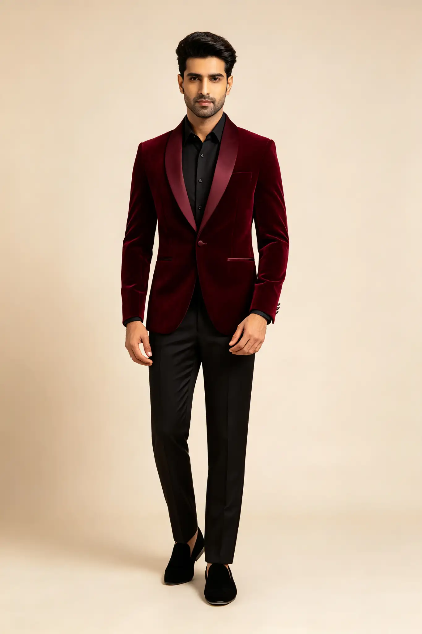 Maroon Velvet Blazer - Festive - image 2
