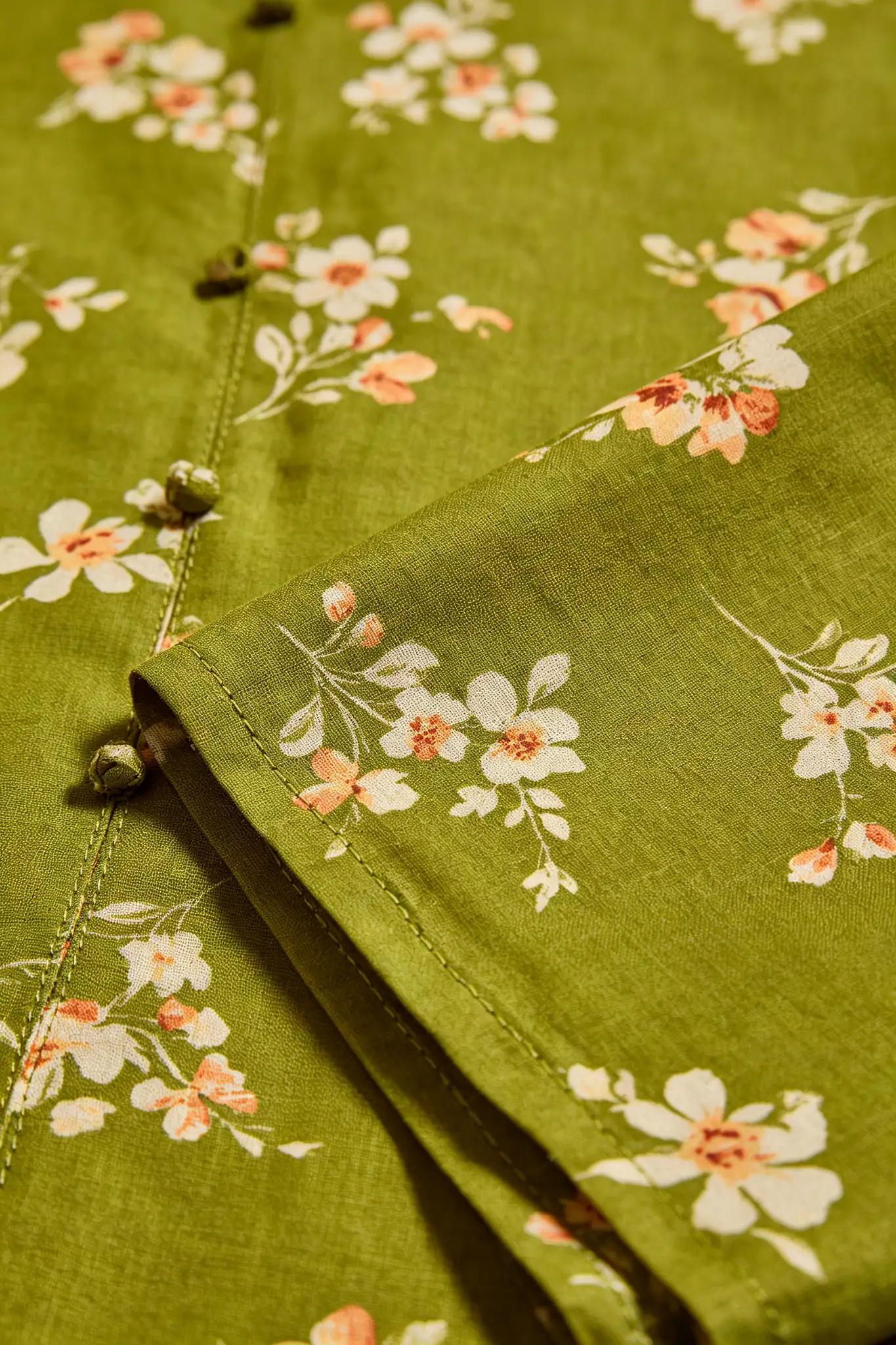 Cotton Straight Cut Suit - Green Print - image 5
