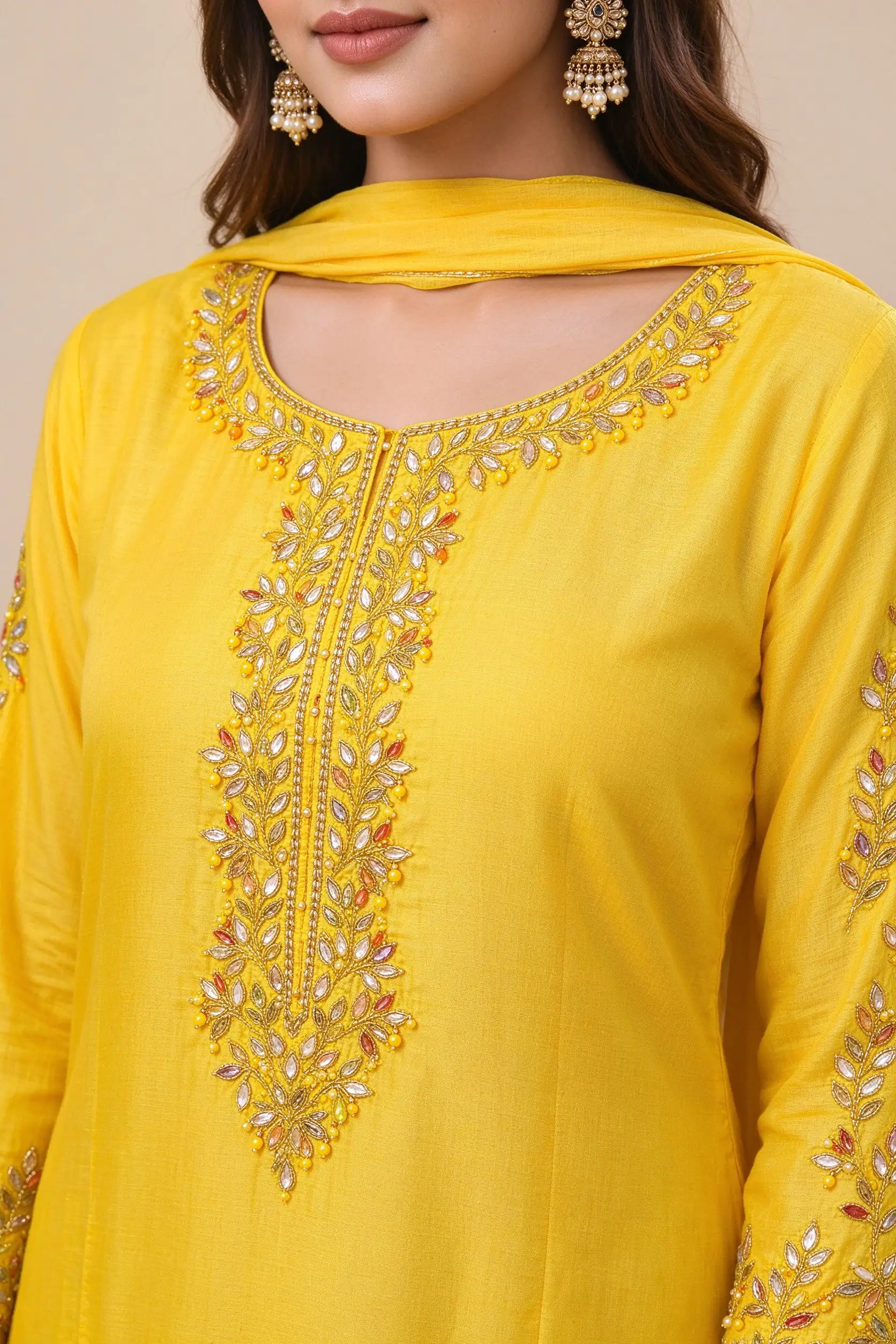 Yellow Festive Silk Suit - Haldi Special - image 3