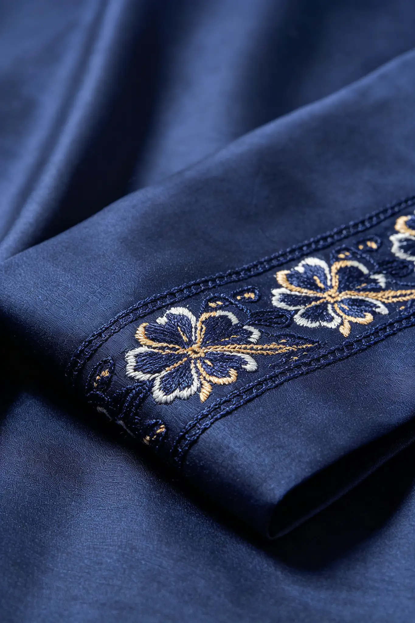 Midnight Blue Heavy Embroidered Wedding Kurta - image 6