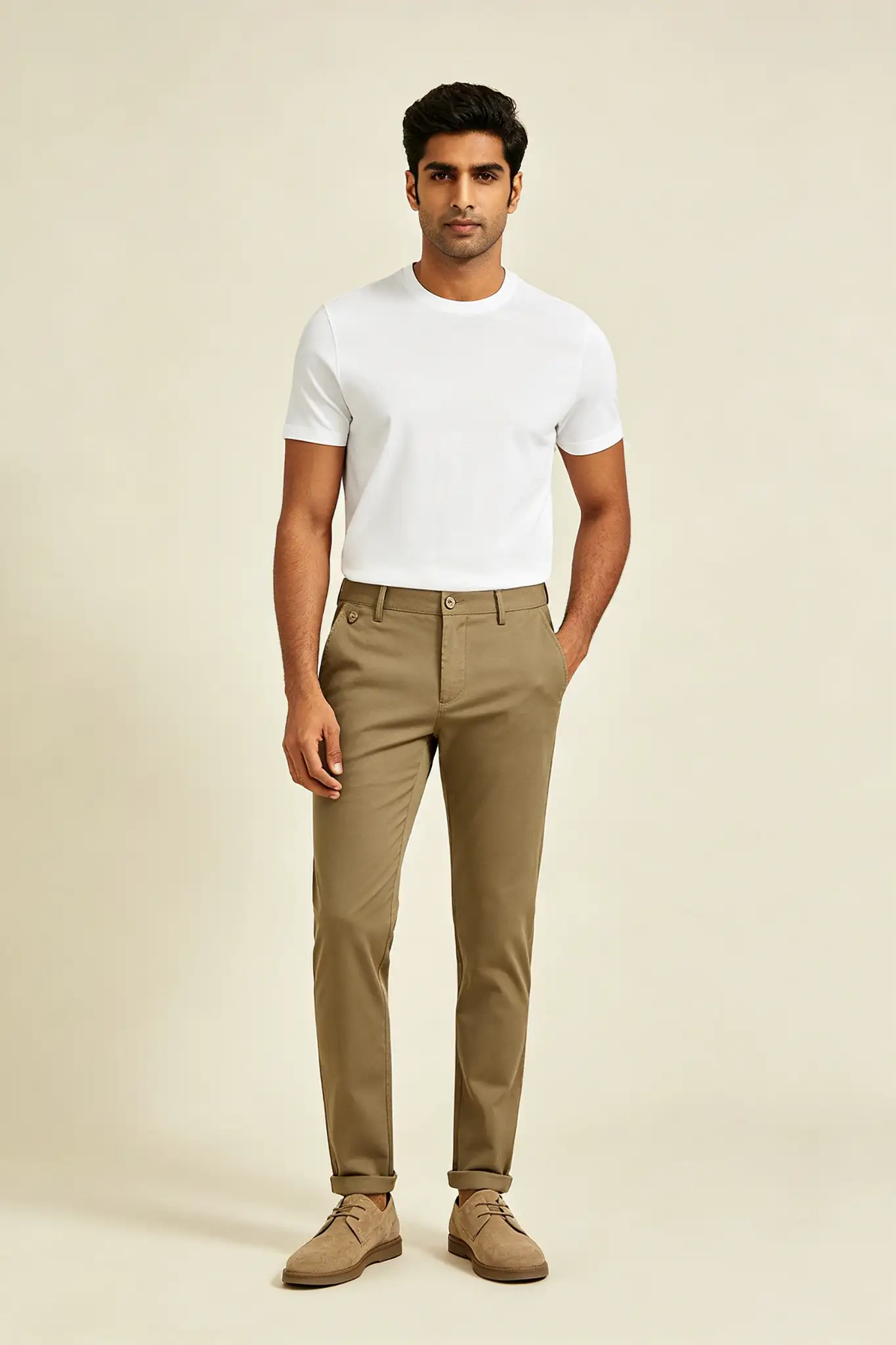 Khaki Slim Fit Chinos - image 2