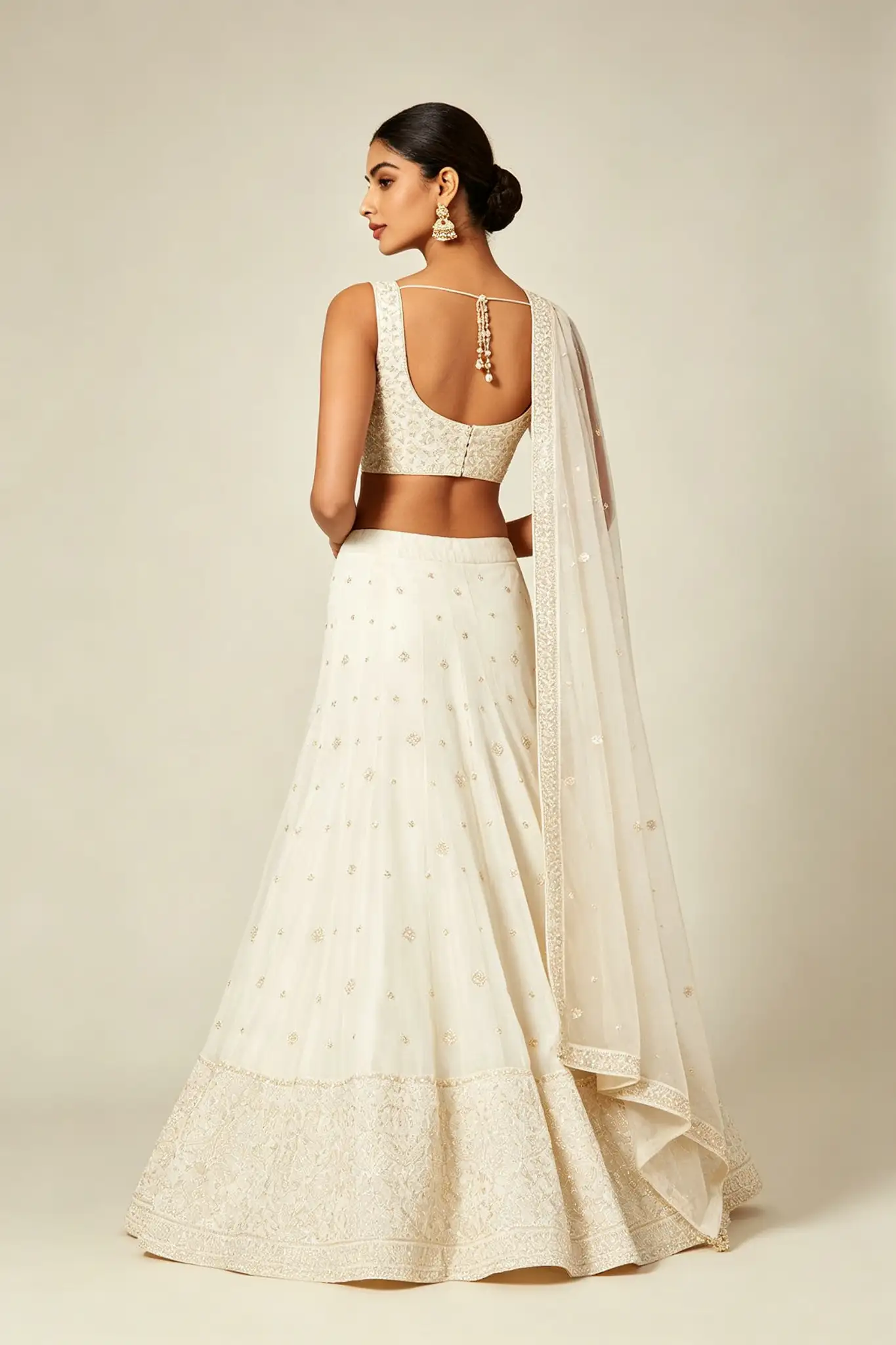 Ivory White Lehenga - Minimal - image 4