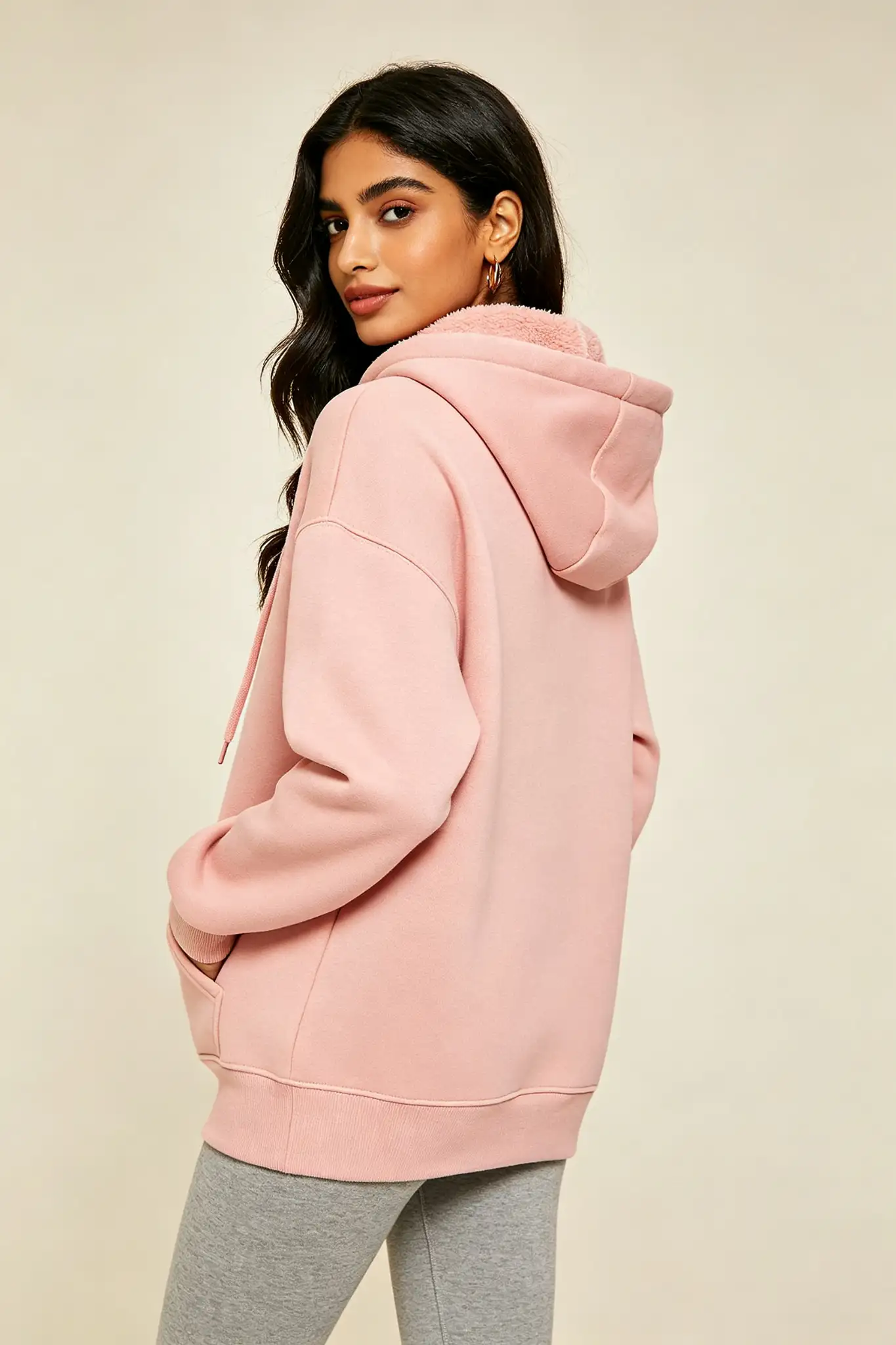 Pink Pullover Hoodie - Fleece - image 4