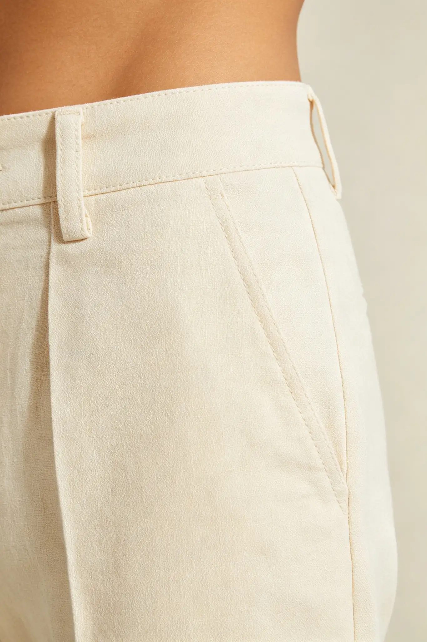 Cream Cotton Casual Pants - image 6