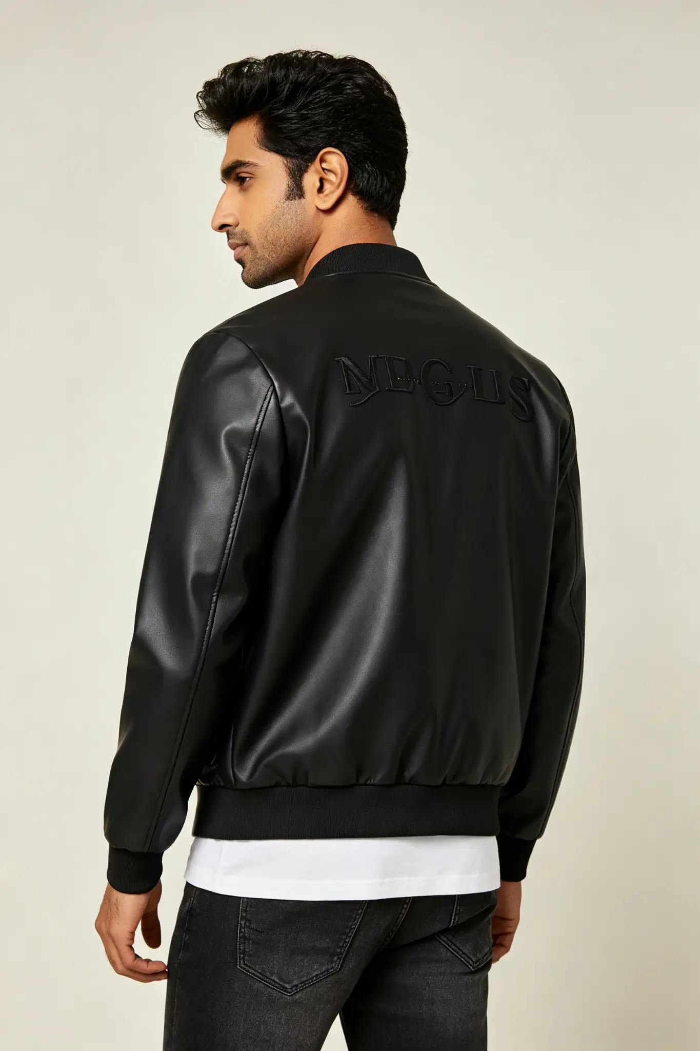 Brown Leather Biker Jacket - image 4