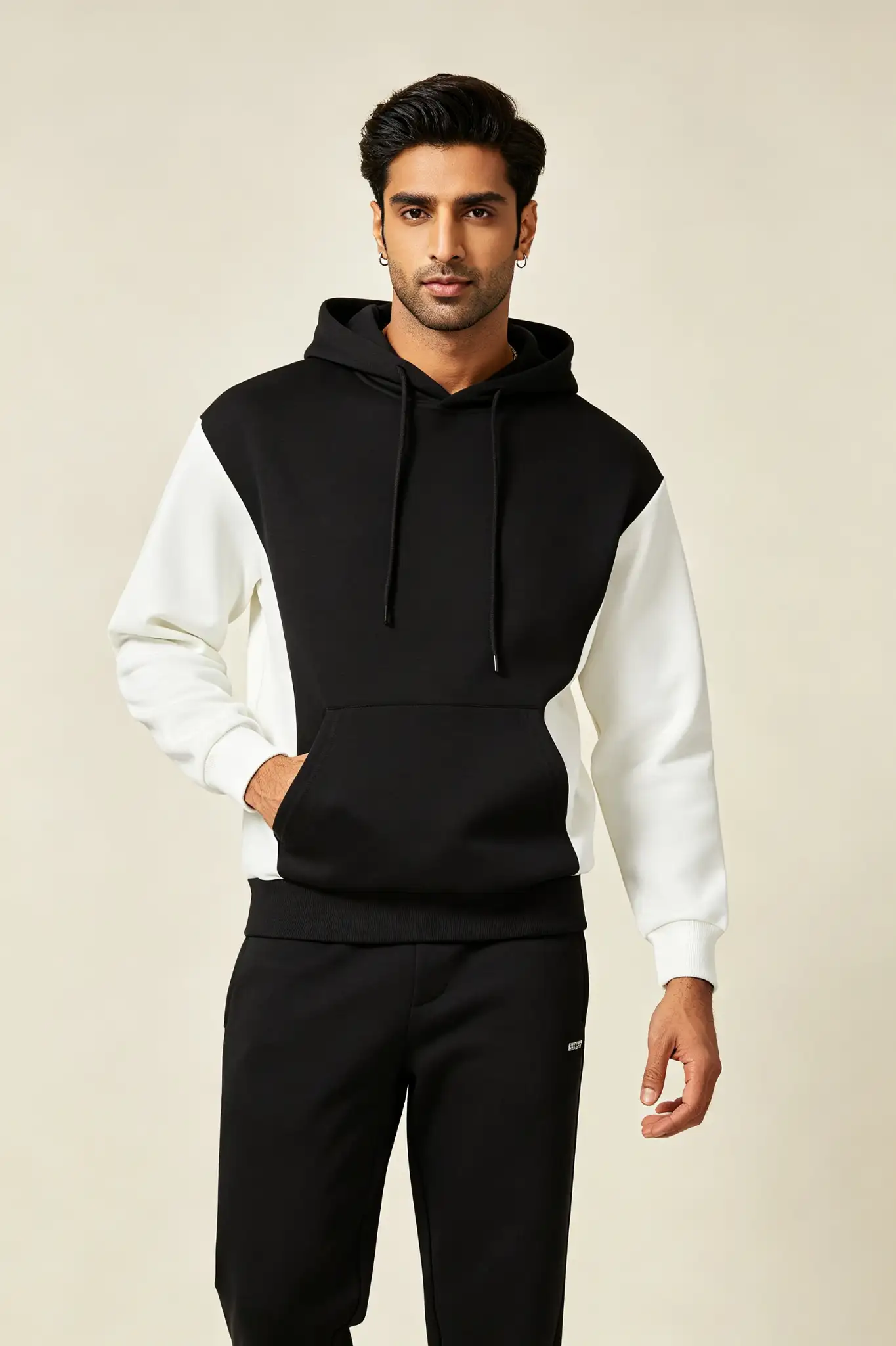 Black & White Colourblock Hoodie - image 2