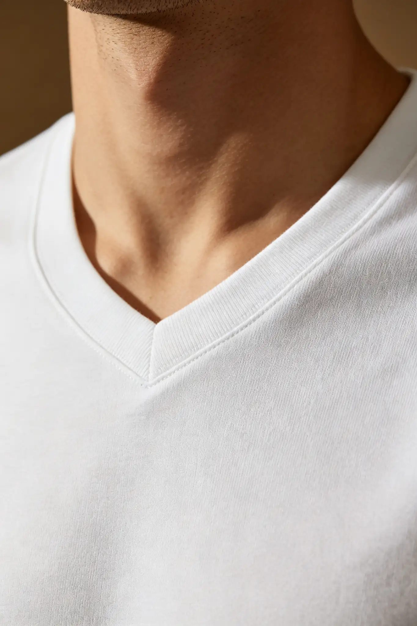 White V-Neck Premium Cotton T-Shirt - image 5