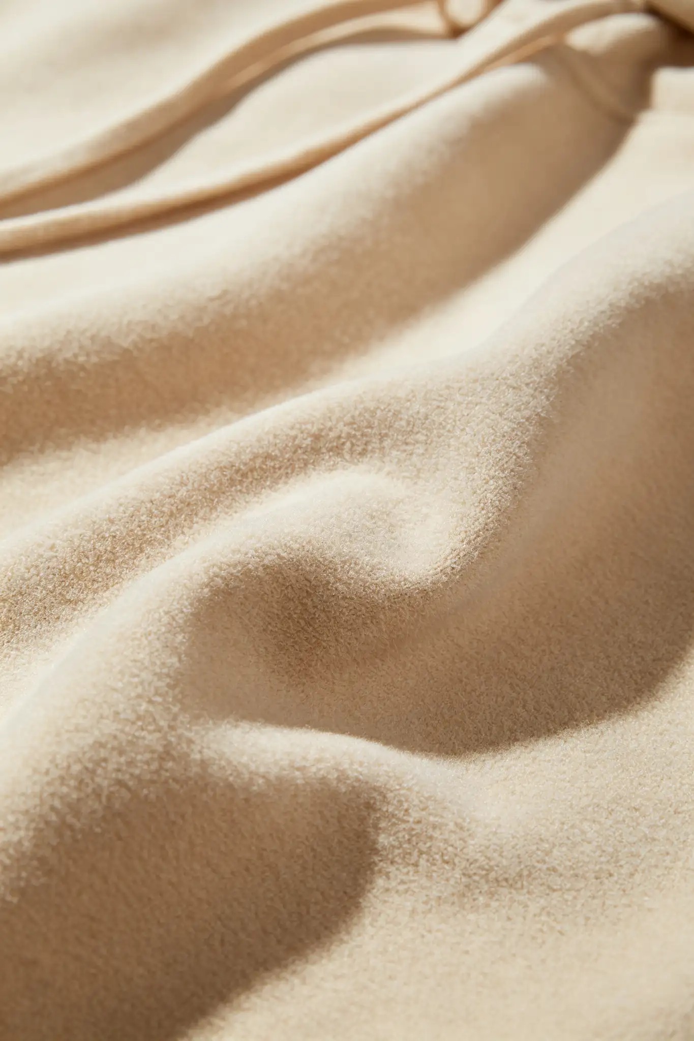 Beige Plain Hoodie - Cotton - image 5