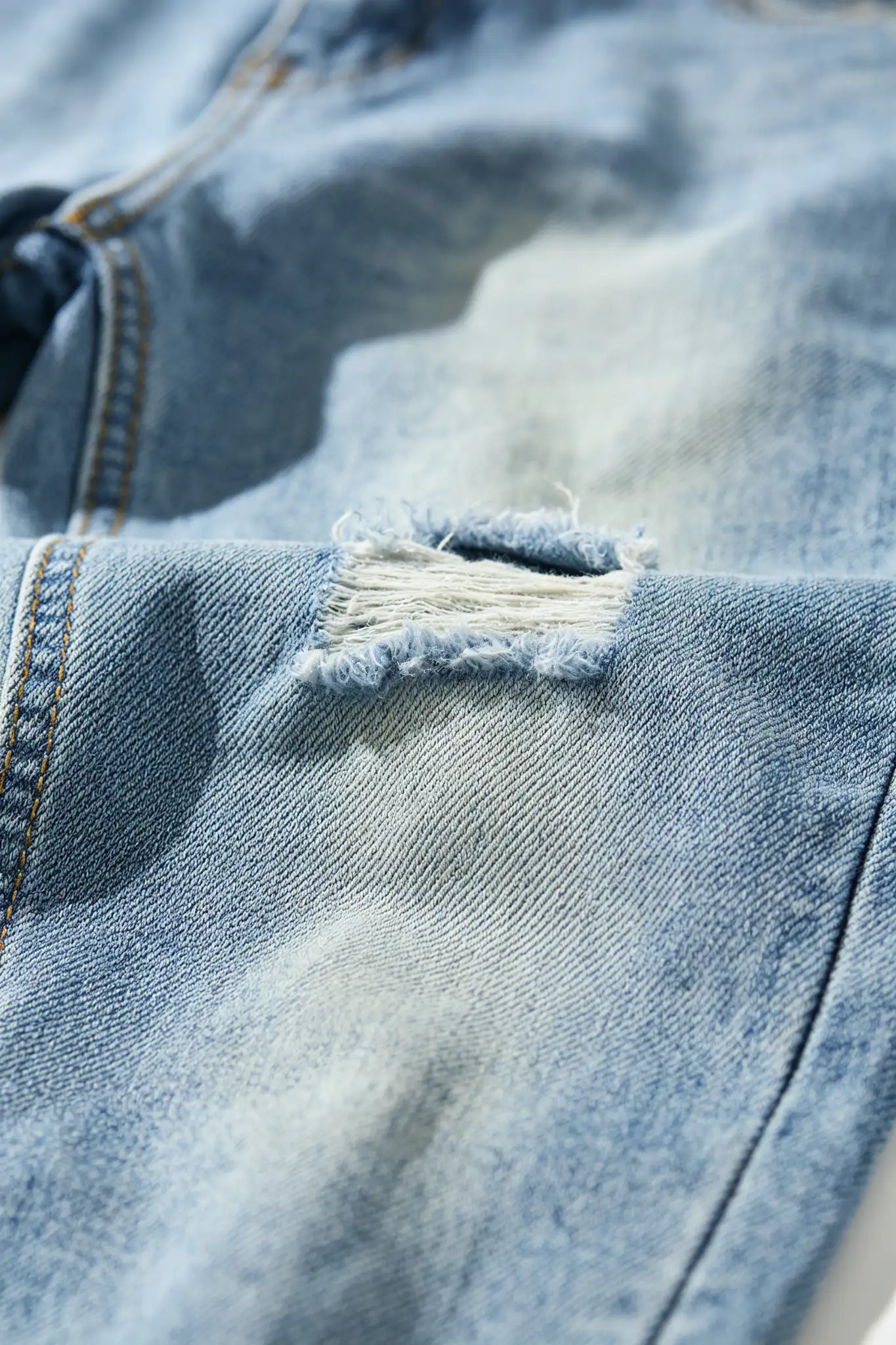 Light Blue Distressed Slim Jeans - image 5