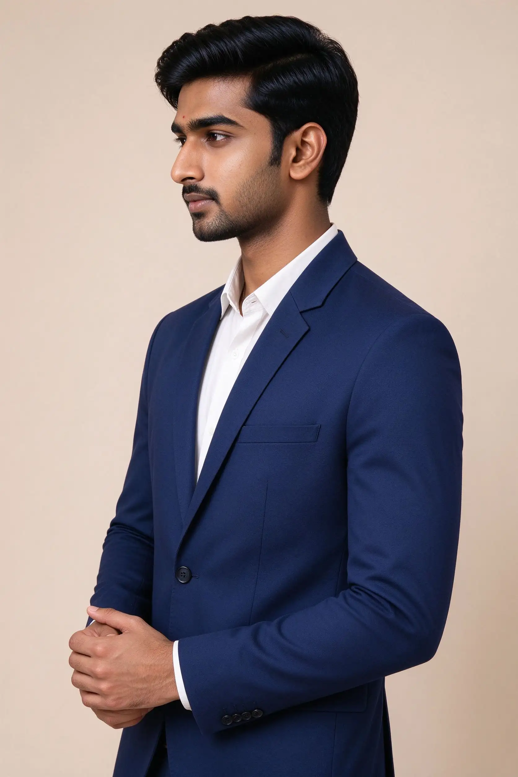 Navy Blue Slim Fit Blazer - Formal - image 3