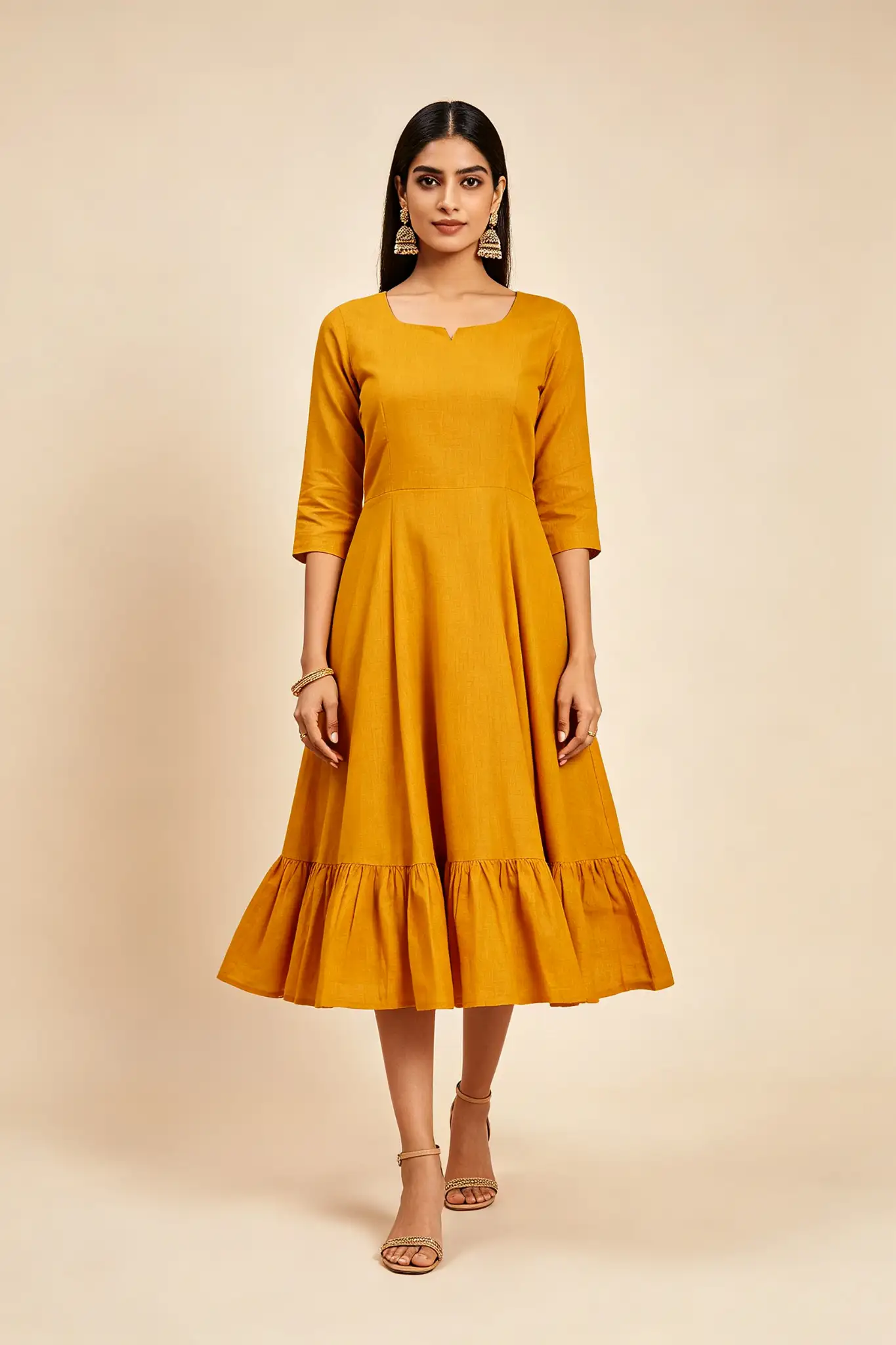 Mustard Yellow Anarkali Dress - image 2