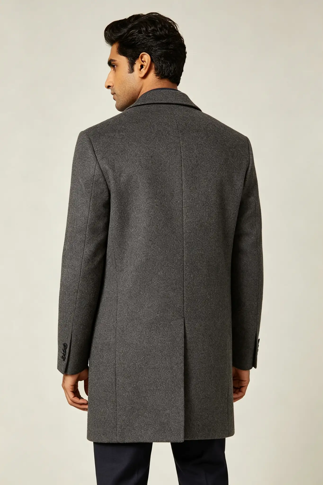 Charcoal Grey Wool Blend Overcoat - image 4