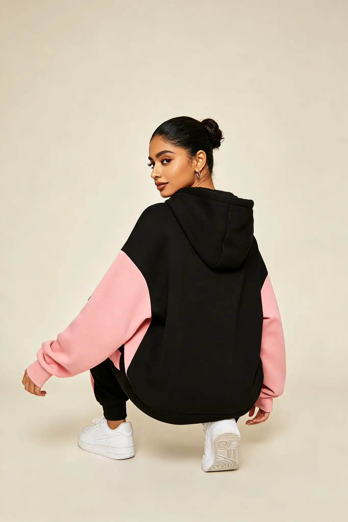 Black & Pink Colourblock Hoodie - image 4