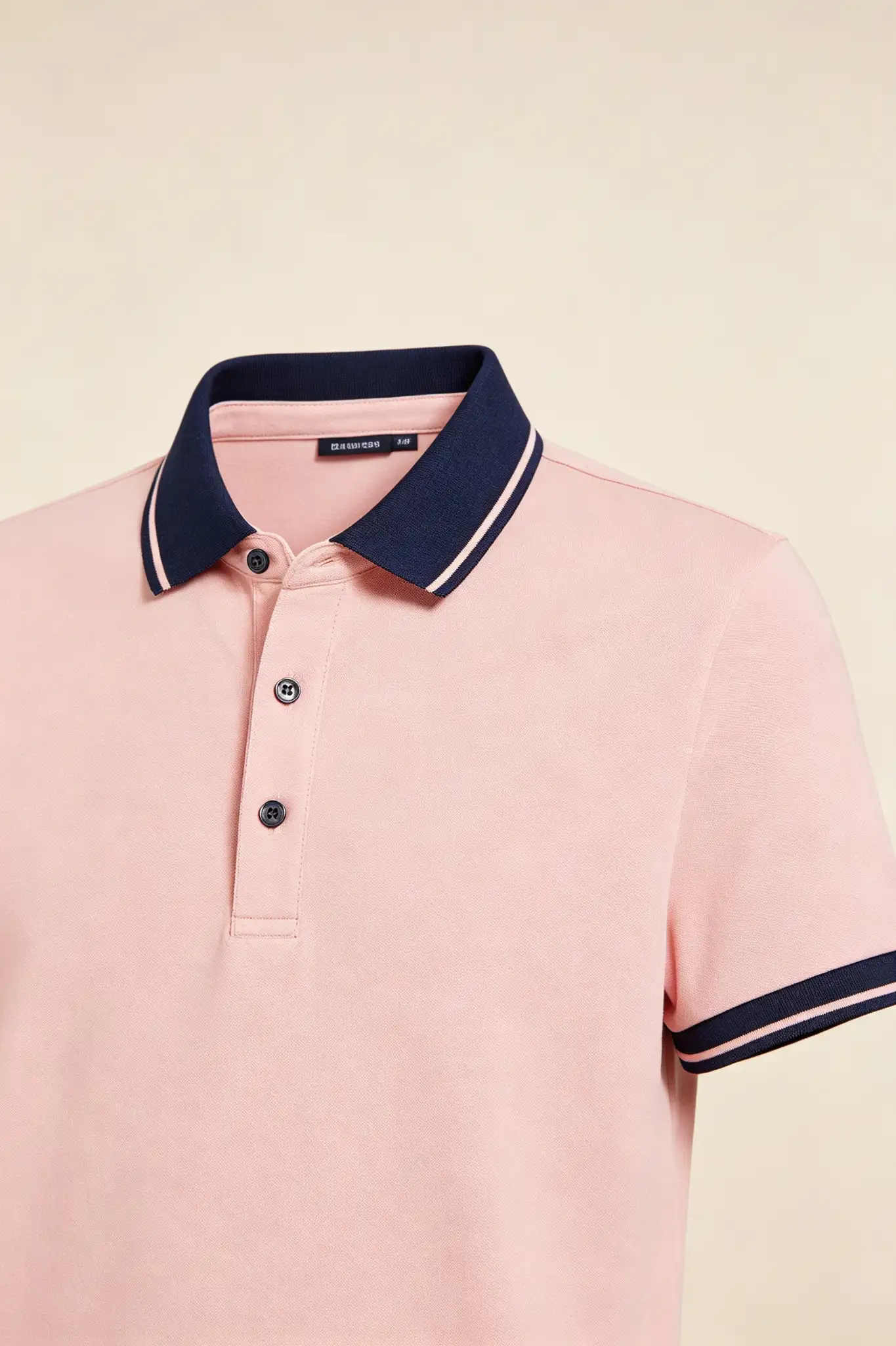 Light Pink Polo with Contrast Collar - image 6