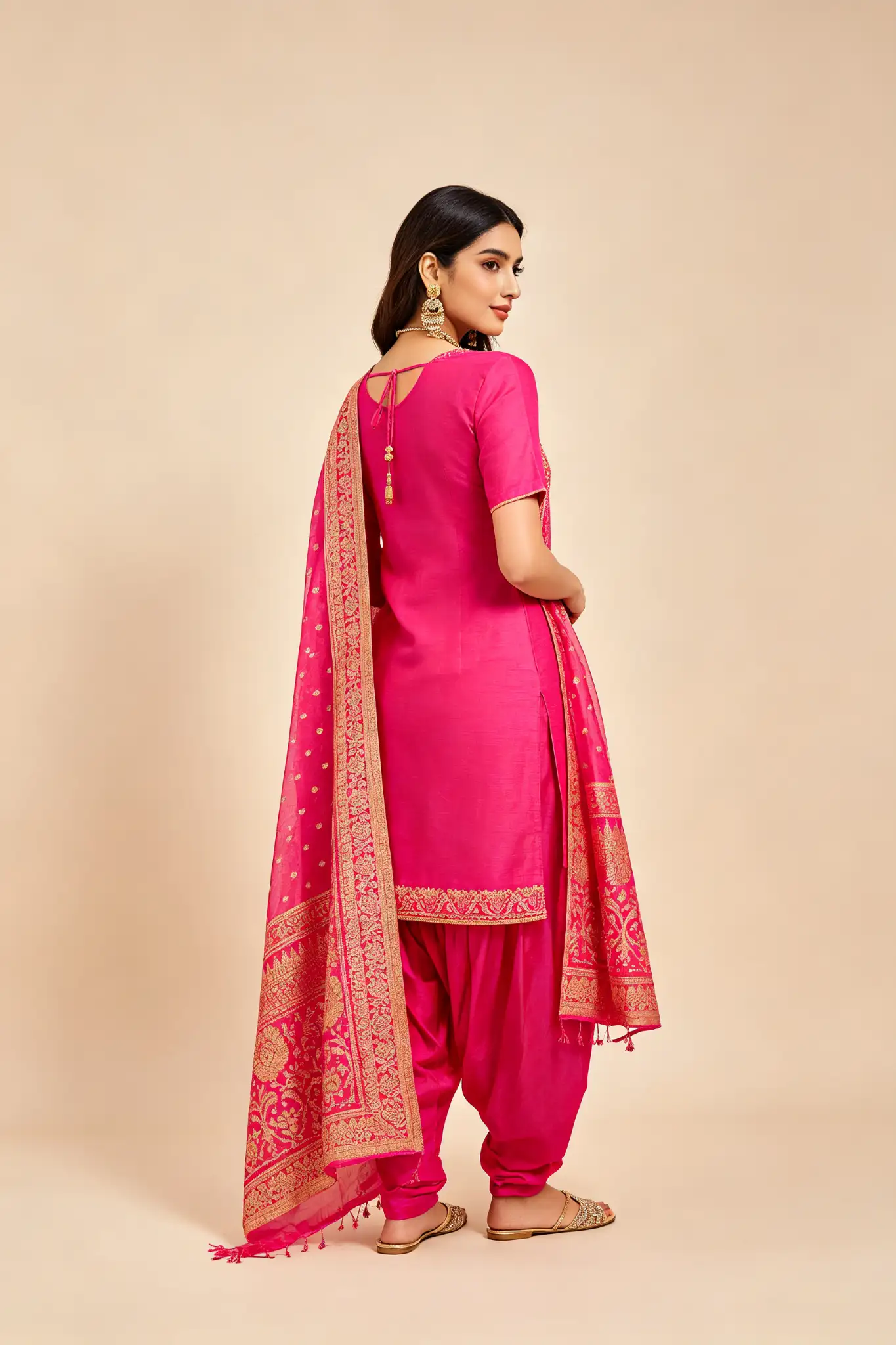Patiala Punjabi Suit - Pink - image 4