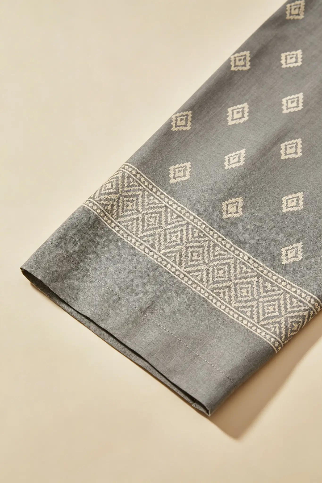 Grey Printed Cotton Suit - Casual - image 6