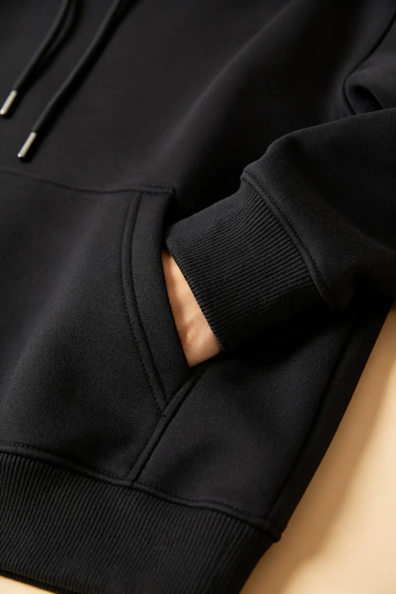 Black Pullover Hoodie - Fleece - image 6