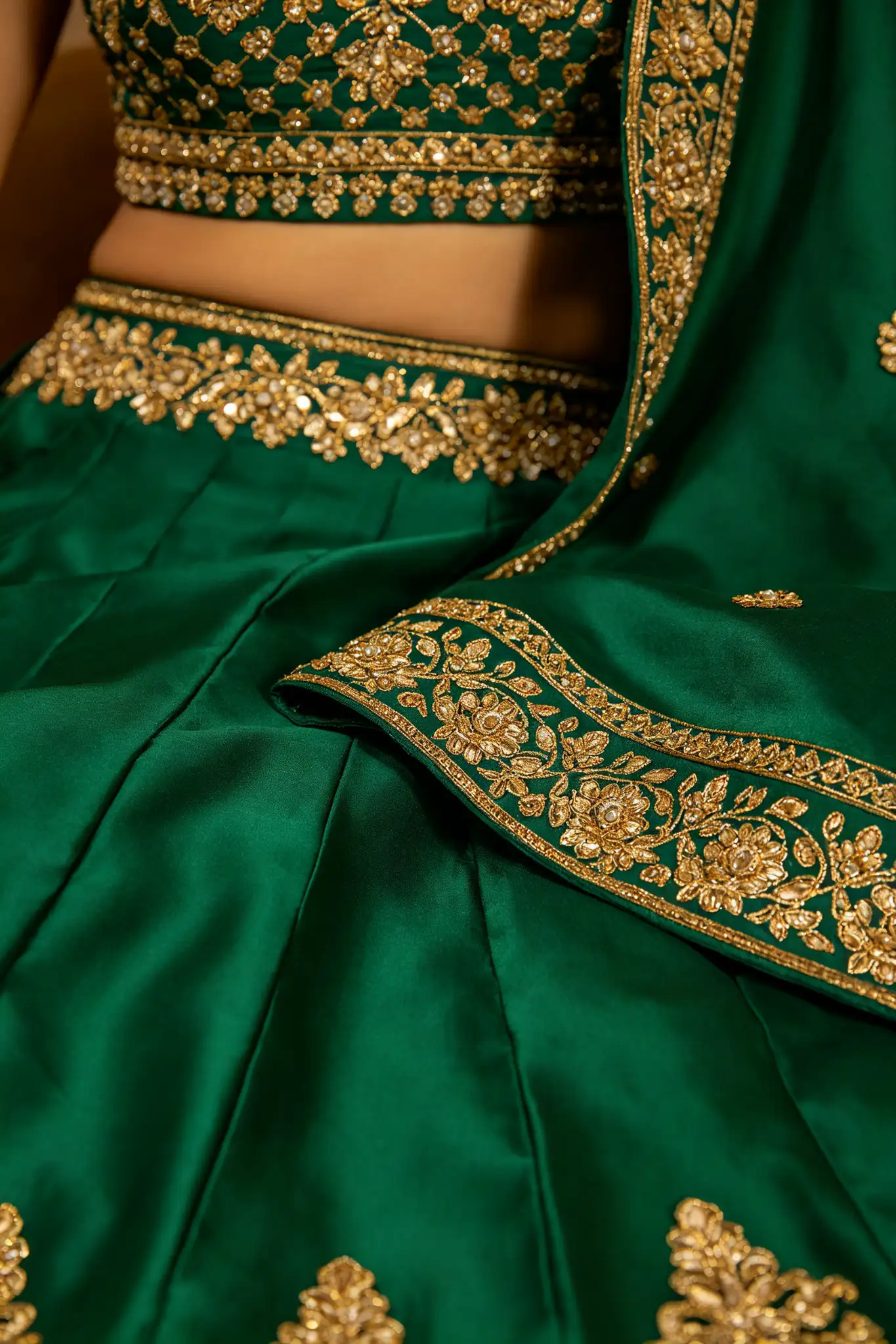 Emerald Green Lehenga - Festive - image 6