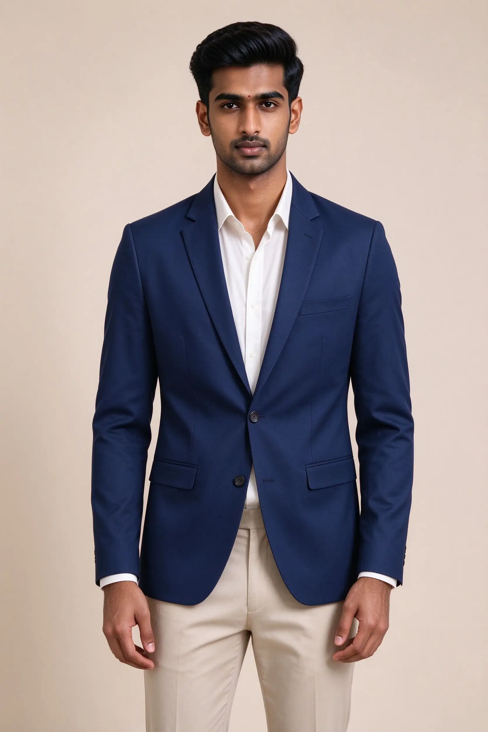 Navy Blue Slim Fit Blazer - Formal - image 2