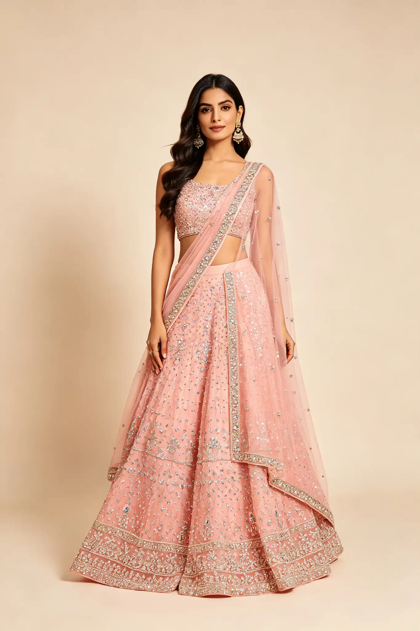 Pink Partywear Lehenga - Sequins - image 2