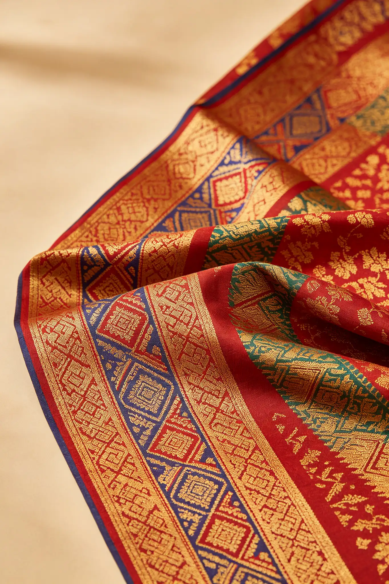 Patola Silk Saree - Multicolor - image 6