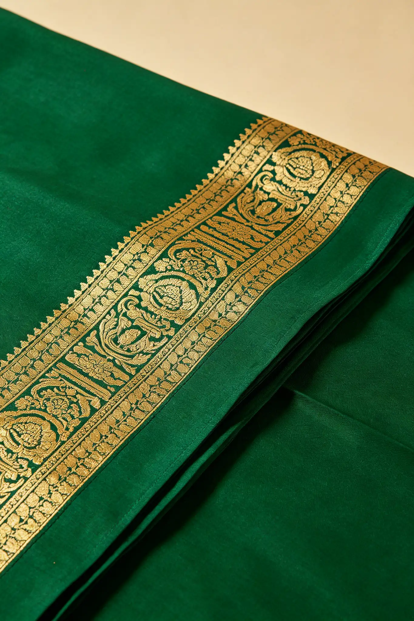 Kanjivaram Pure Silk Saree - Temple Green - image 6