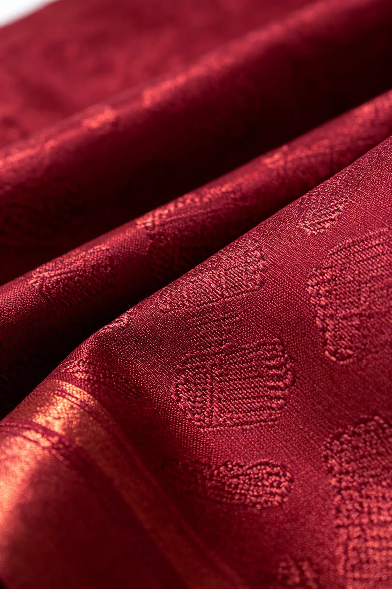 Wine Red Jacquard Silk Dhoti - Partywear - image 5