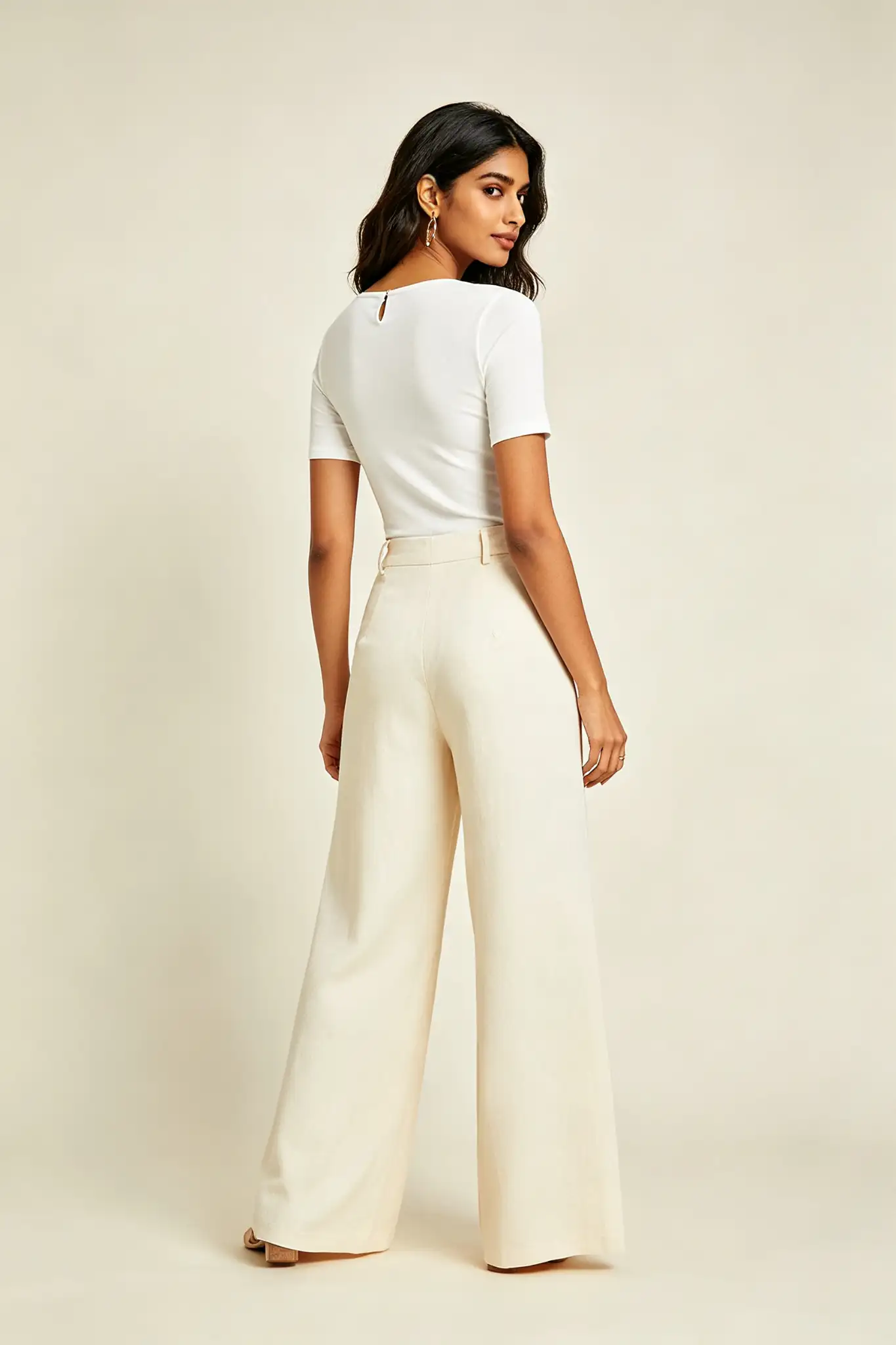 Cream Wide Leg Pants - image 4