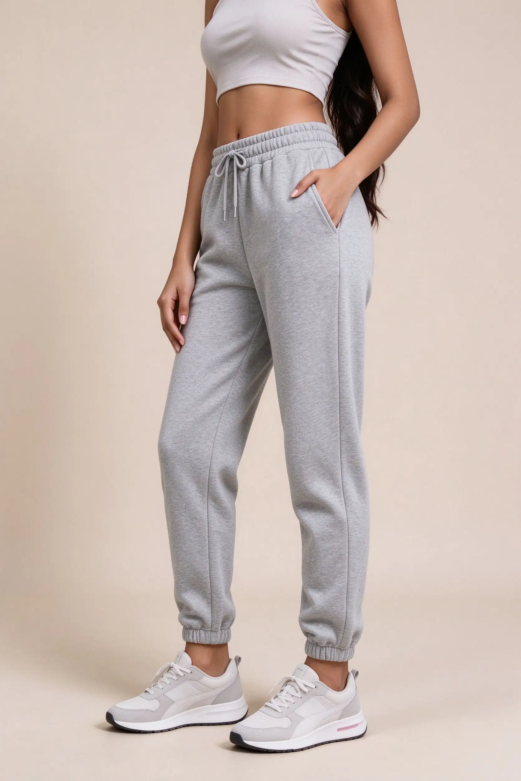 Grey Jogger Pants - Fleece - image 2