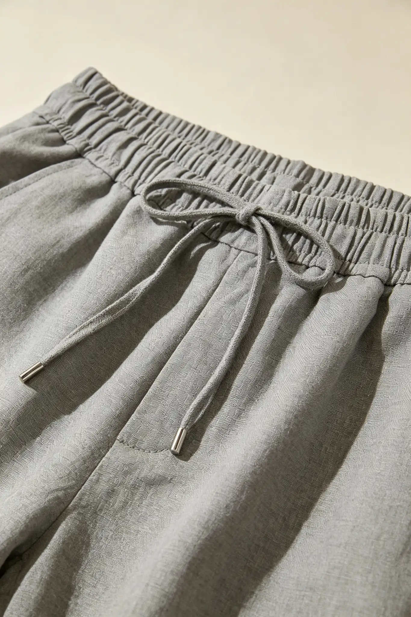 Grey Linen Blend Pants - Summer - image 6