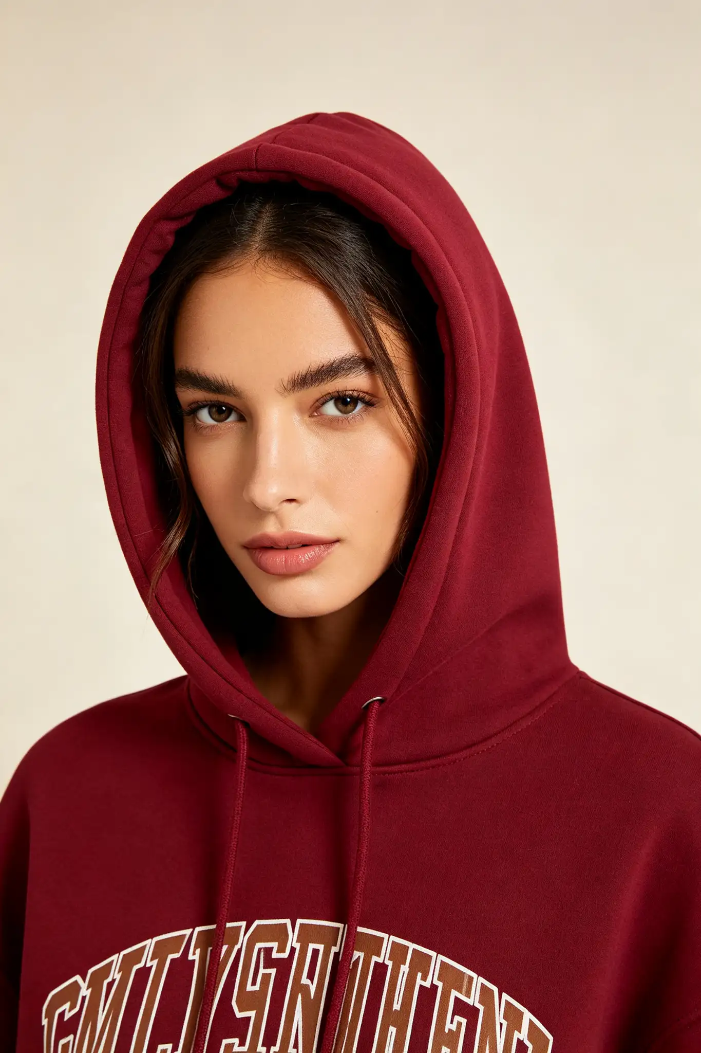 Wine Red Graphic Hoodie - image 6