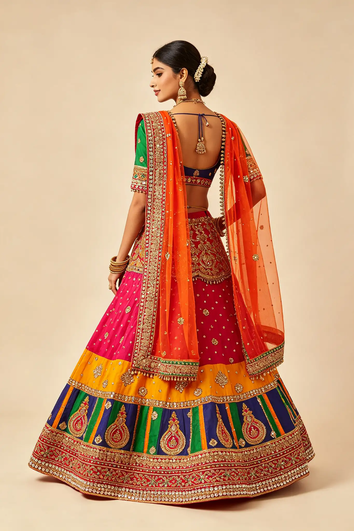 Multicolour Garba Lehenga - Navratri - image 4