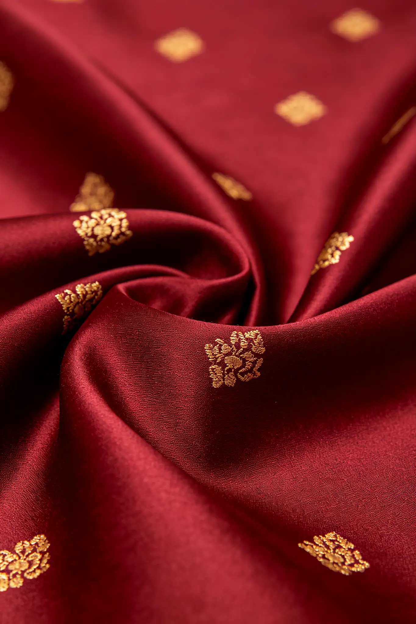 Wine Red Woven Silk Blend Kurta - Festive - image 6
