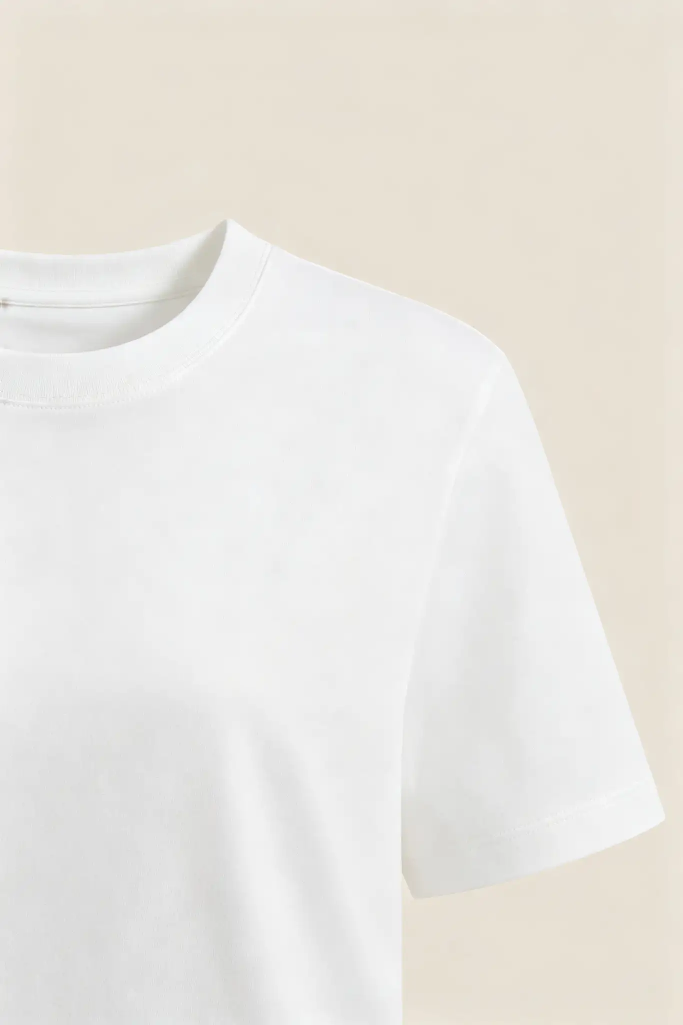 Cotton Round Neck T-Shirt - White - image 6