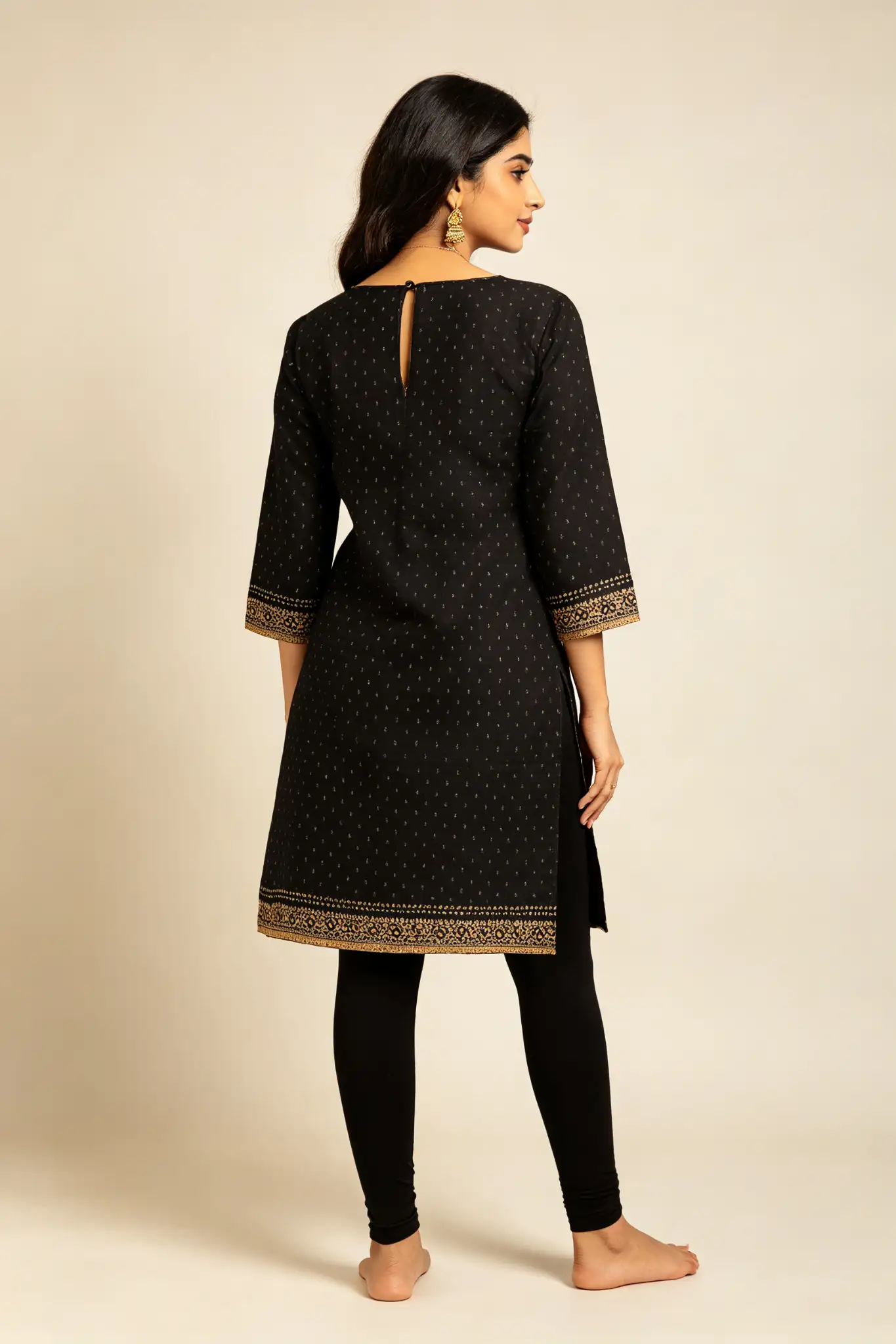 Black Leggings - Cotton Lycra - image 3