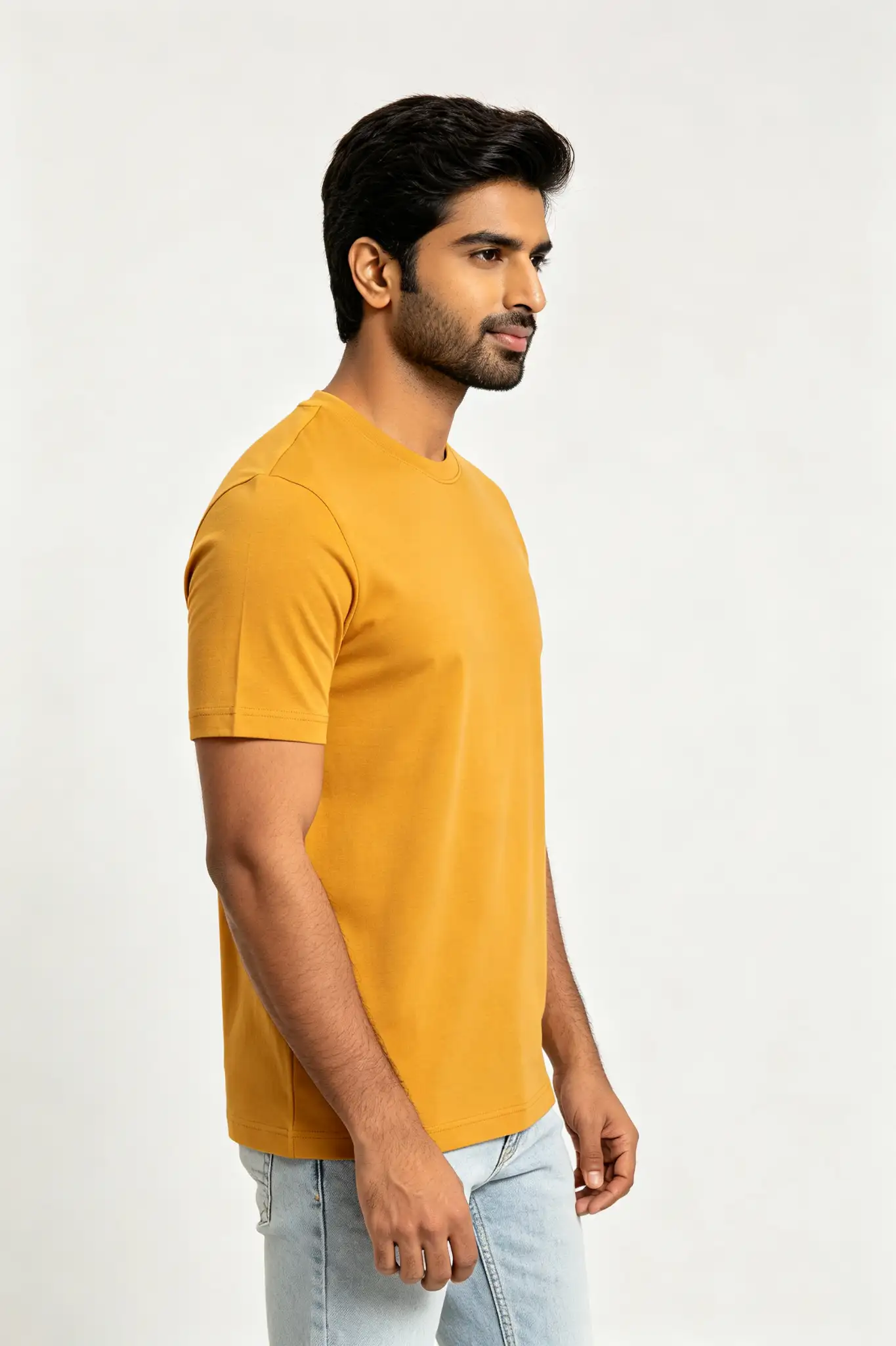 Mustard Yellow Round Neck T-Shirt - image 3
