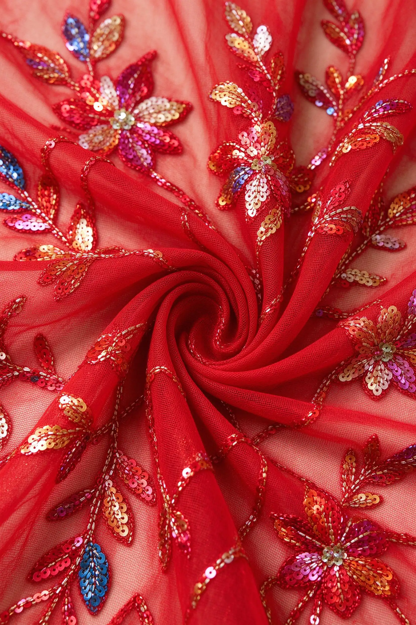 Red Embroidered Georgette Saree - Partywear - image 6