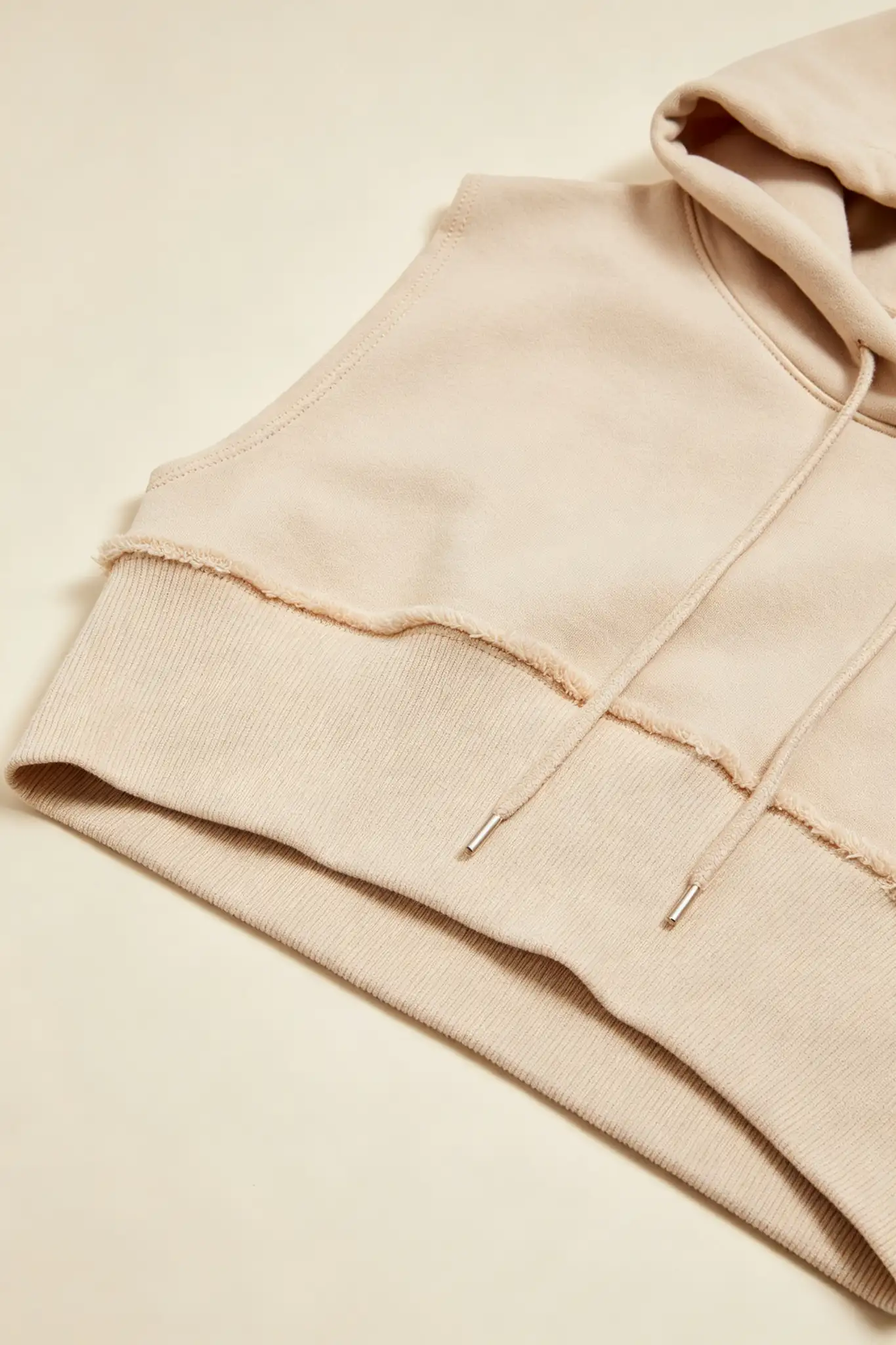 Beige Cropped Hoodie - image 6