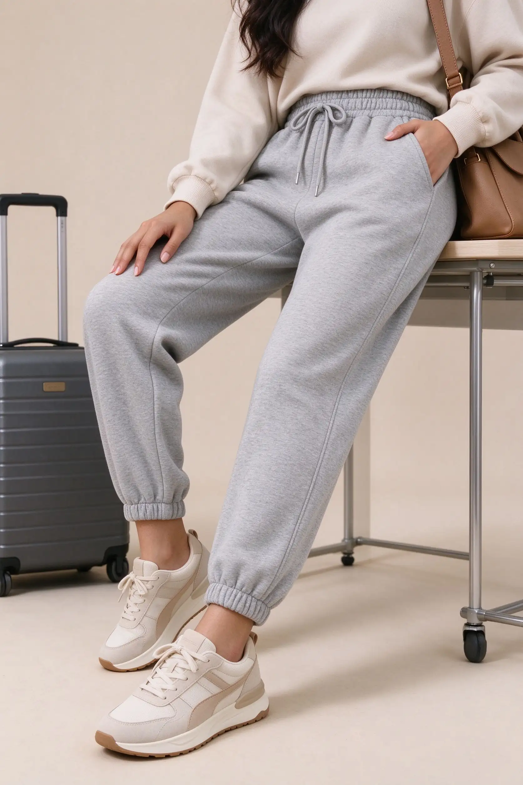 Grey Jogger Pants - Fleece - image 5