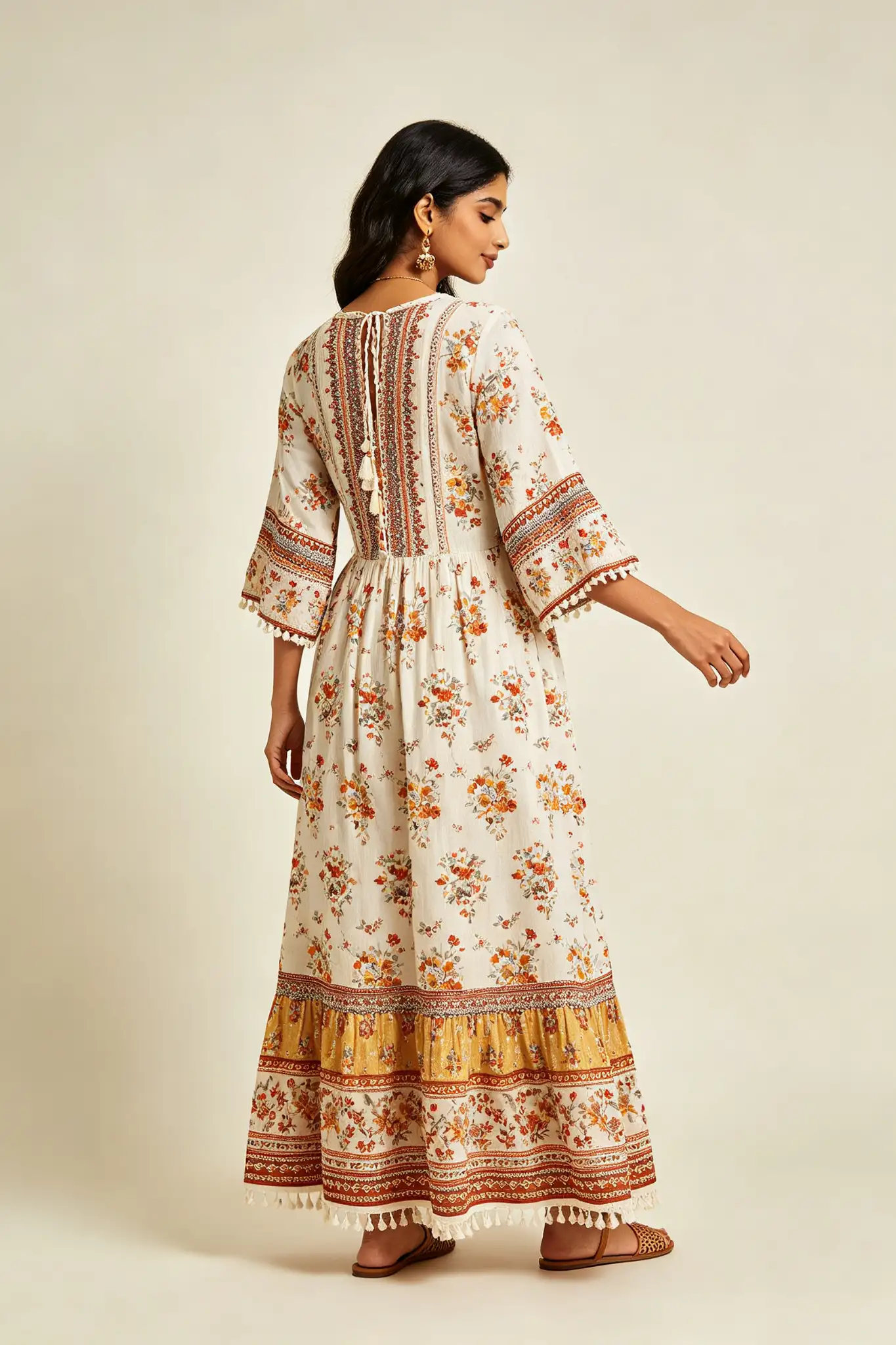 Printed Maxi Dress - Boho - image 4
