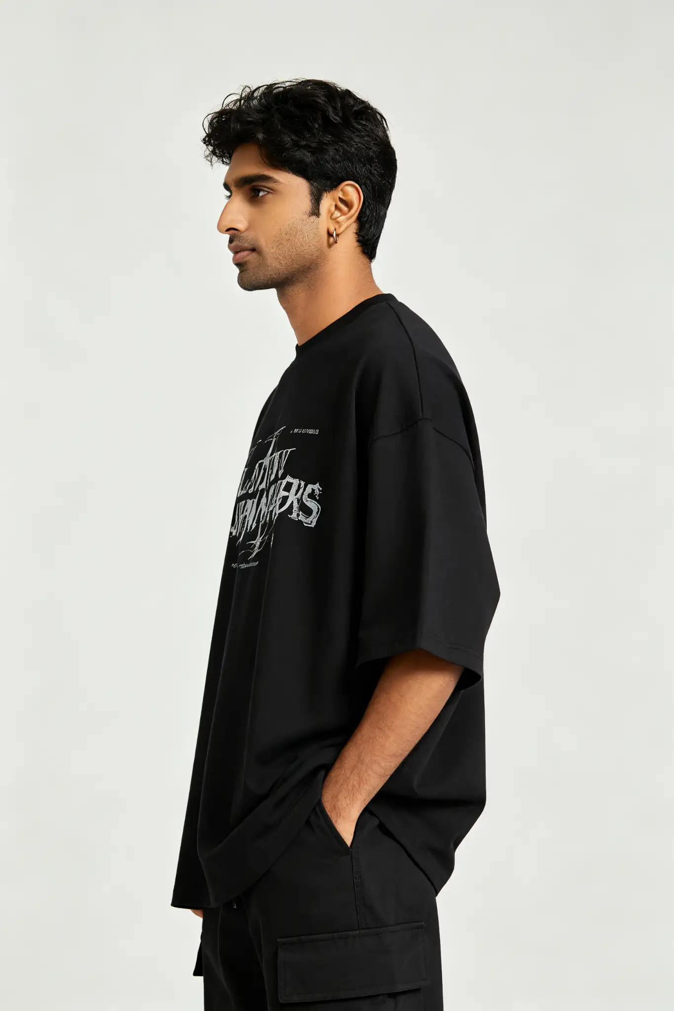 Black Graphic Oversized T-Shirt - image 3