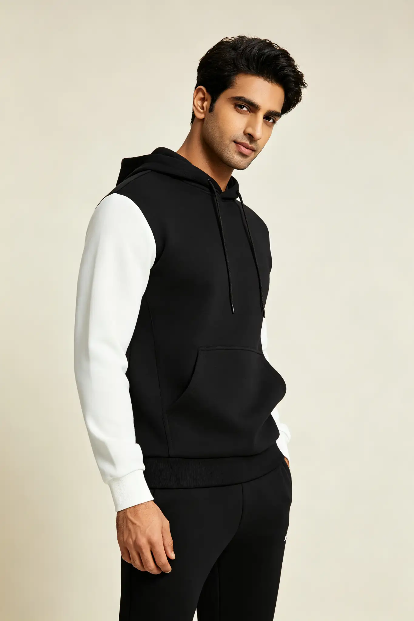 Black & White Colourblock Hoodie - image 3