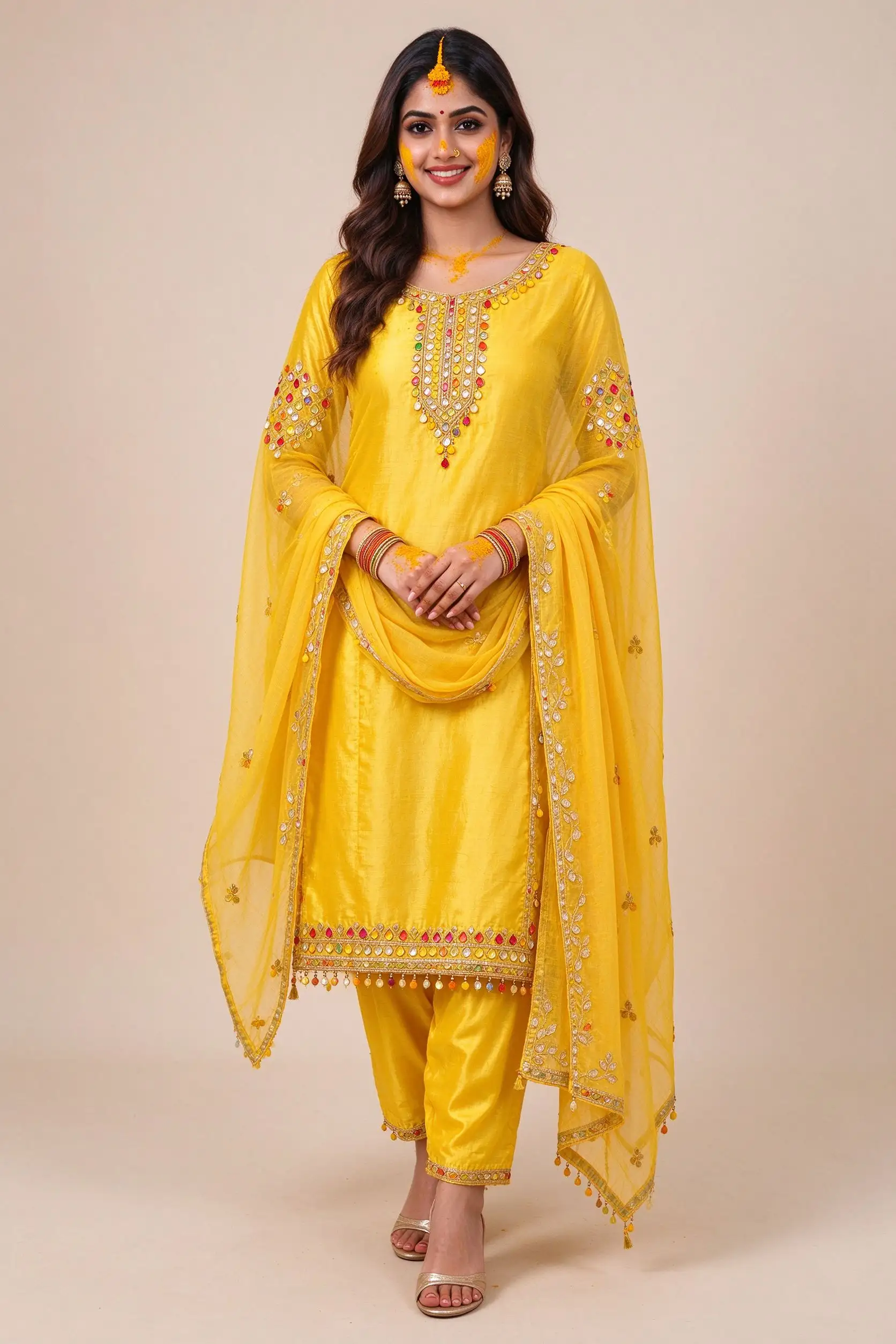 Yellow Festive Silk Suit - Haldi Special - image 2