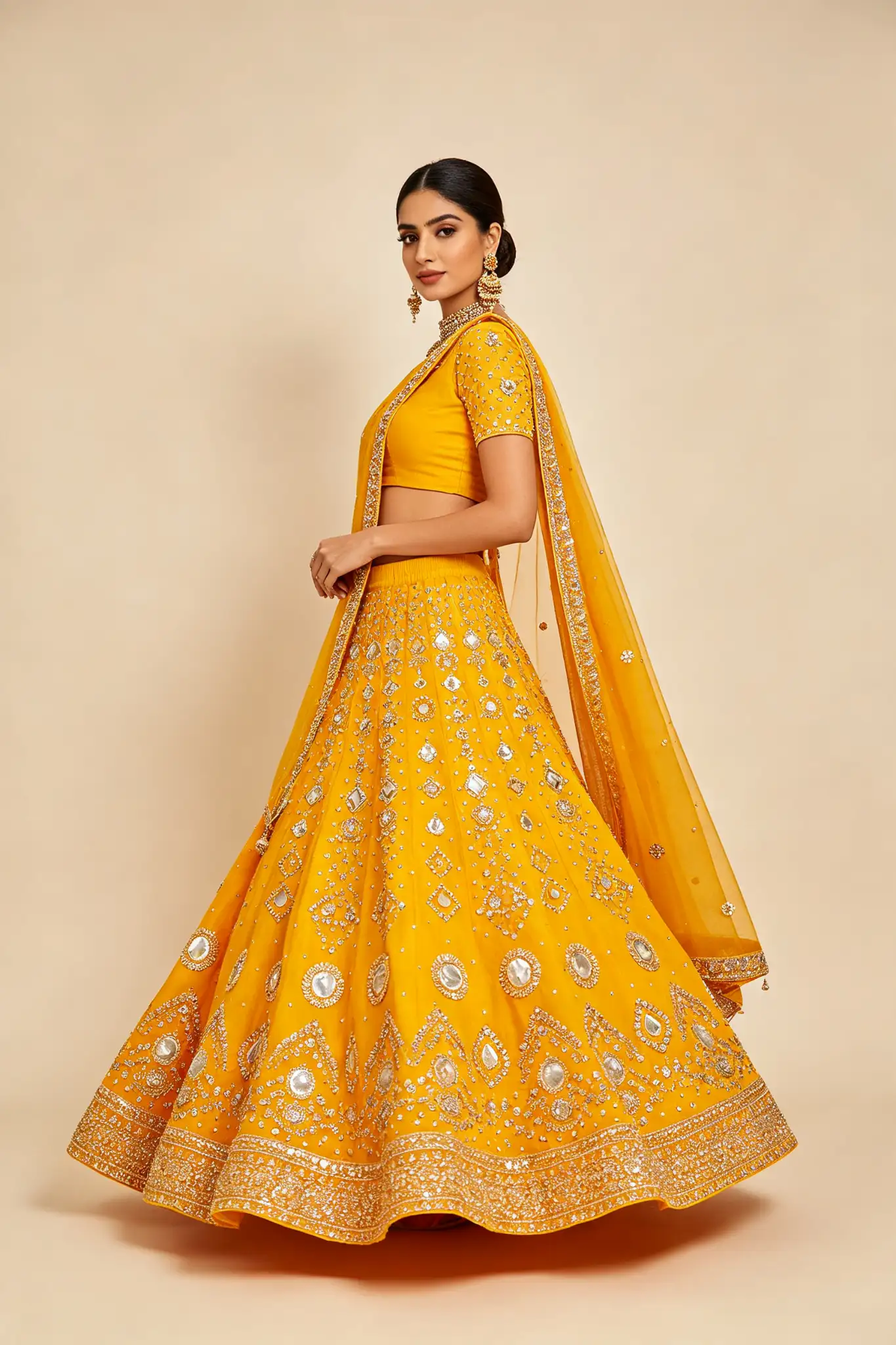 Yellow Lehenga Choli - Haldi - image 3